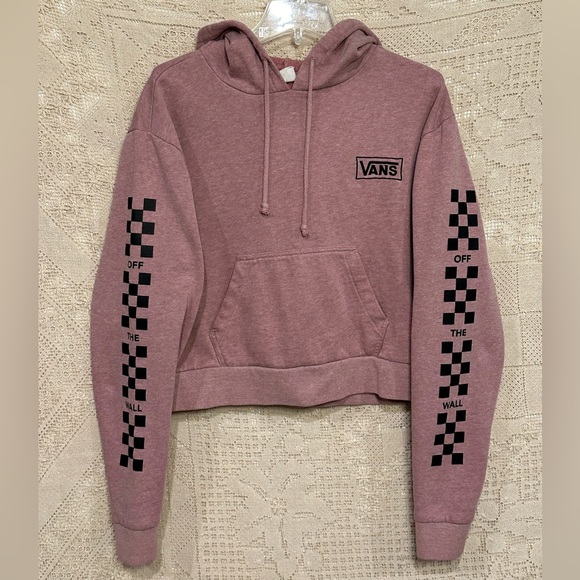 Vans Tops - Vans pink crop top hoodie size XS